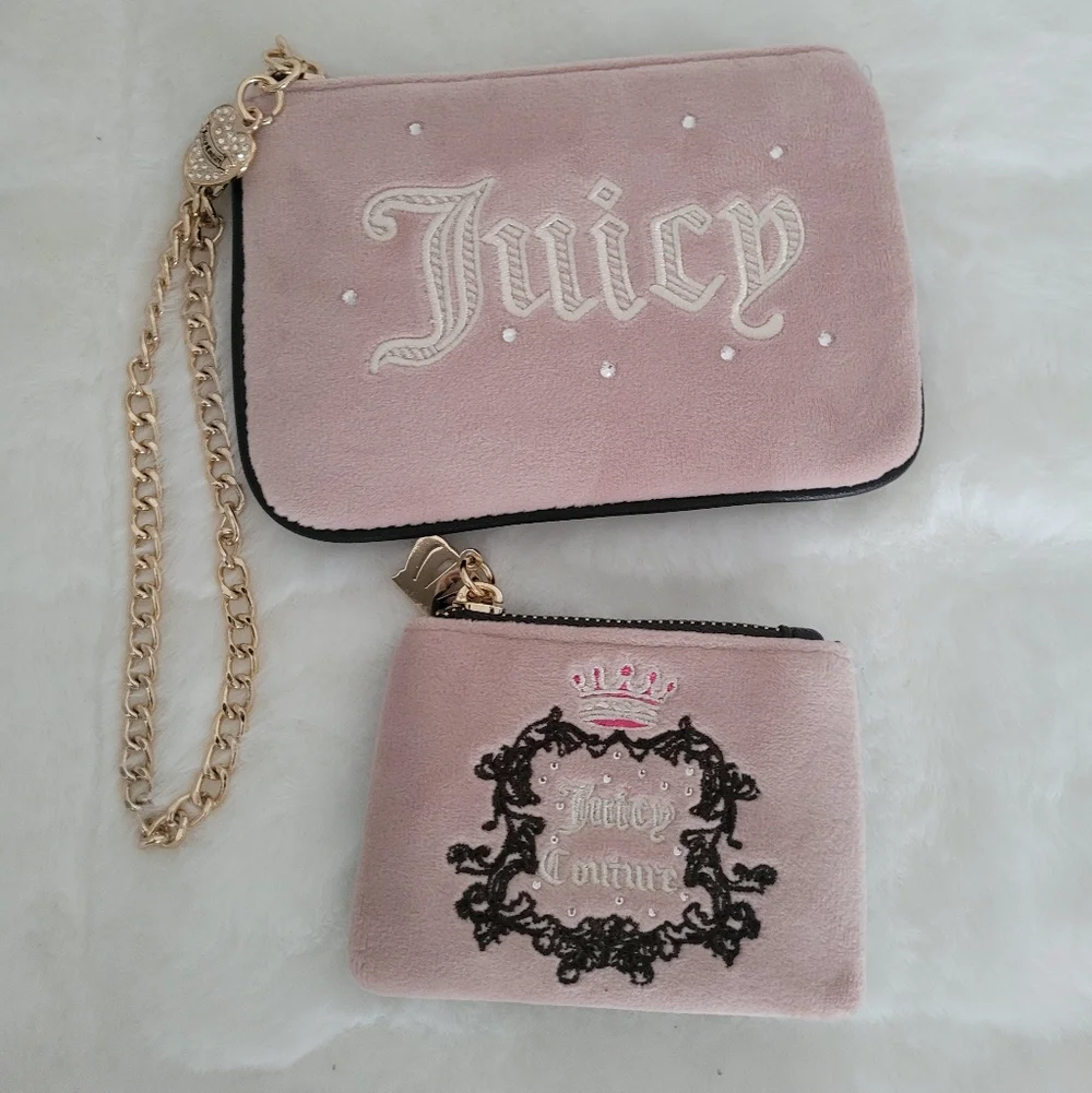 Juicy Couture Pink Wristlet and Coin Purse Set - Picture 1 of 2